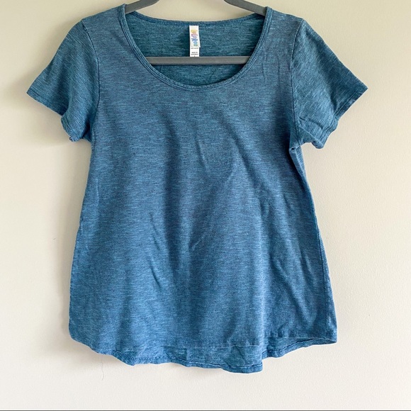 LuLaRoe Tops - Lularoe Carly Blue Marled Scoop Neck Tee Shirt